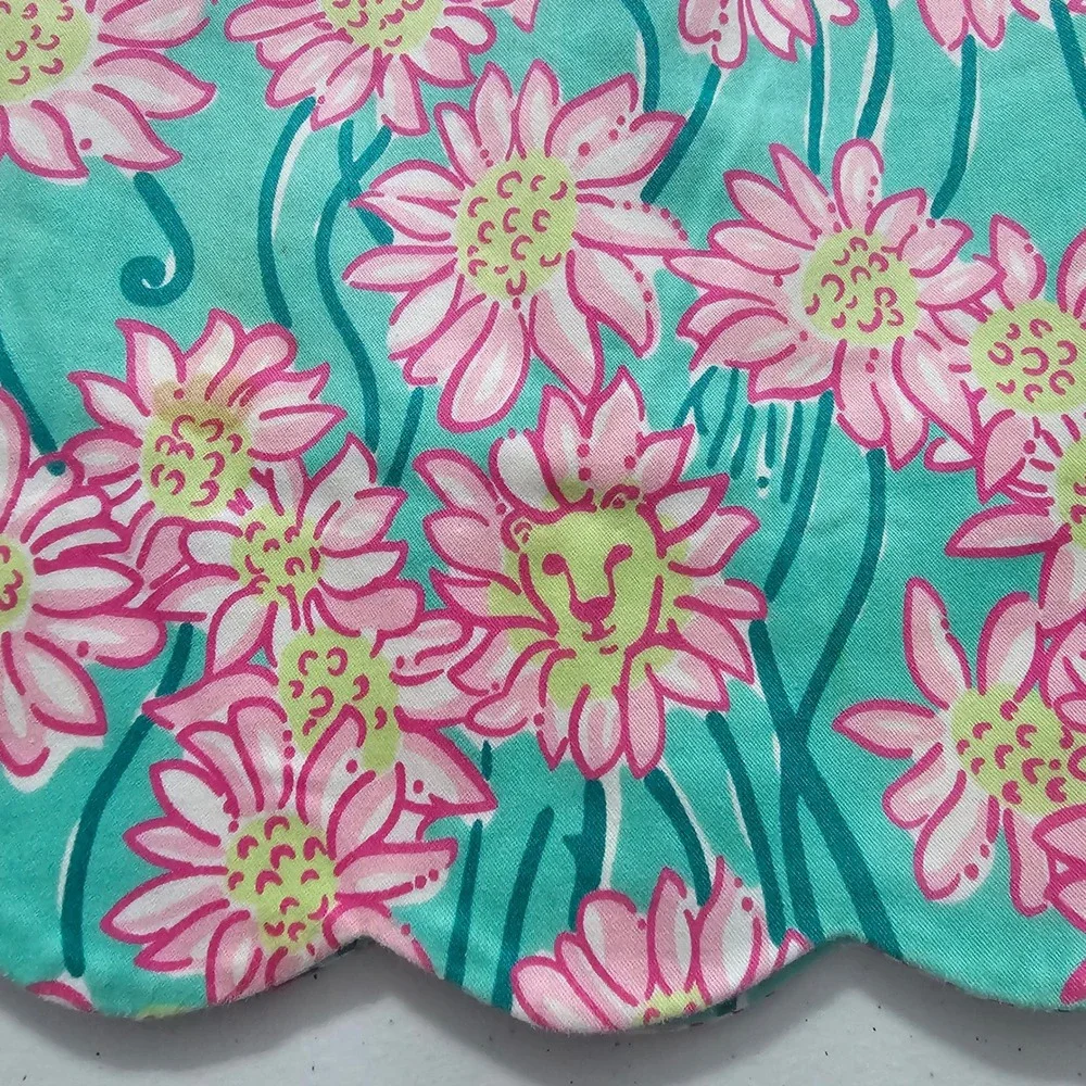 Vintage Lilly Pulitzer Strapless Floral Dress 4 Teal Pink Preppy Coastal Y2K - Picture 4 of 14